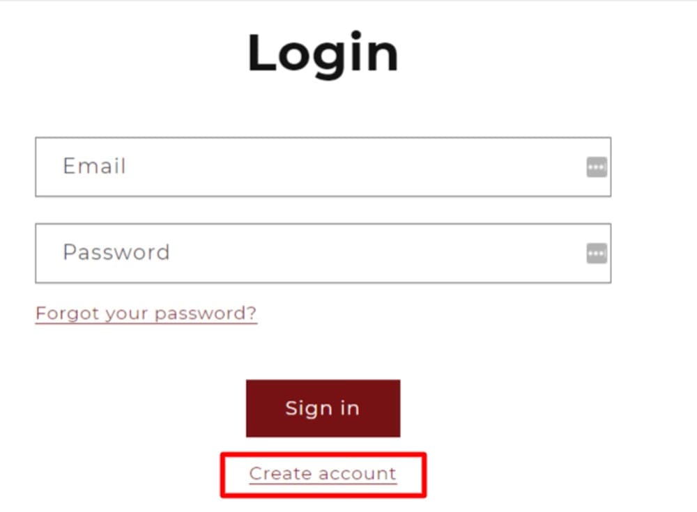 There’s no other way to reach the Register page unless you click on a tiny clickable link “Create account” 