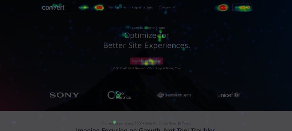 Example of click map convert.com