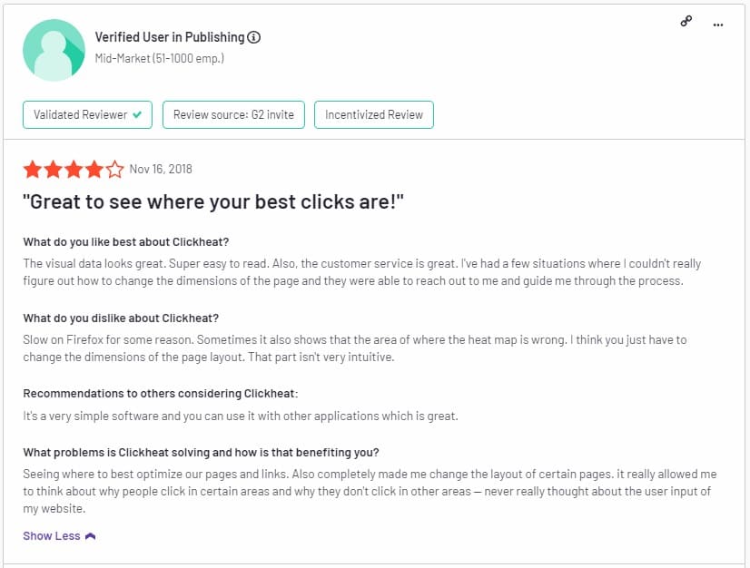heatmap tool ClickHeat review