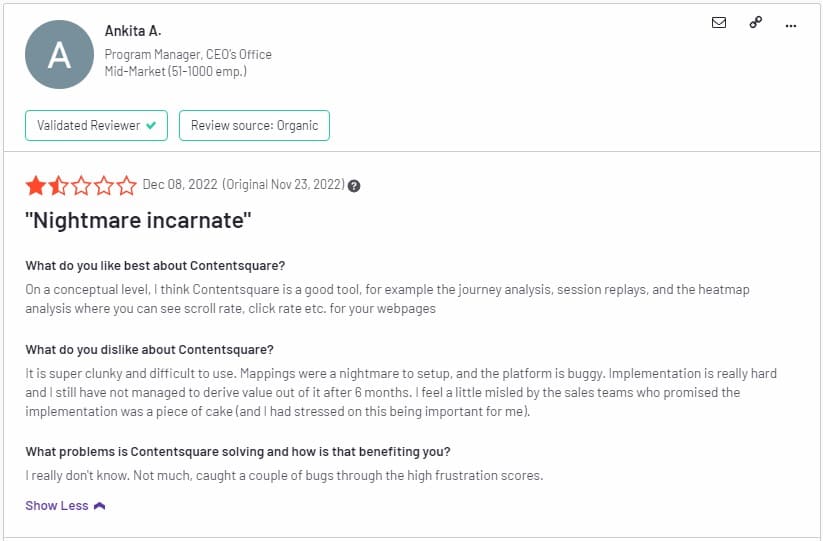 heatmap tool Contentsquare critical review