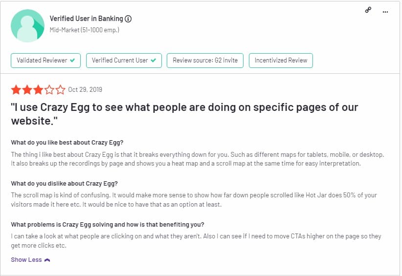 heatmap tool Crazy Egg critical review