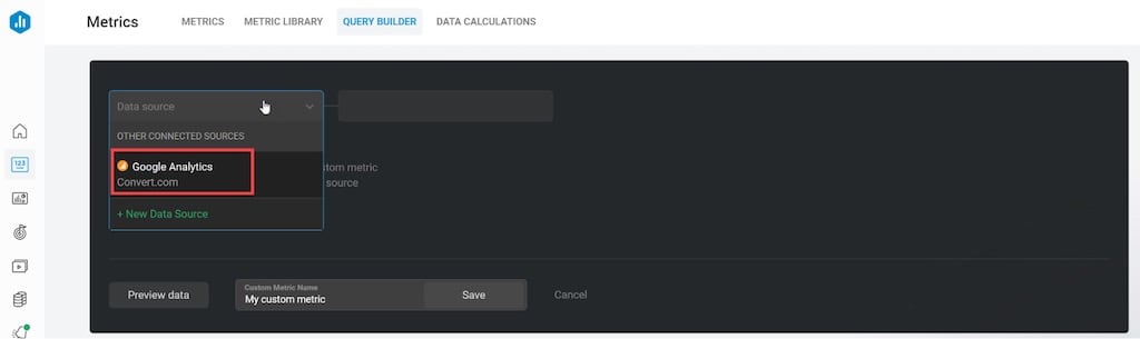 Databox Query Builder Source Google Analytics