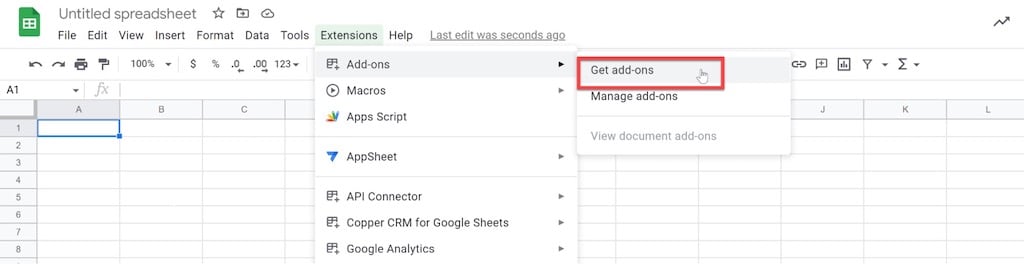 Google Sheets Get Add-ons