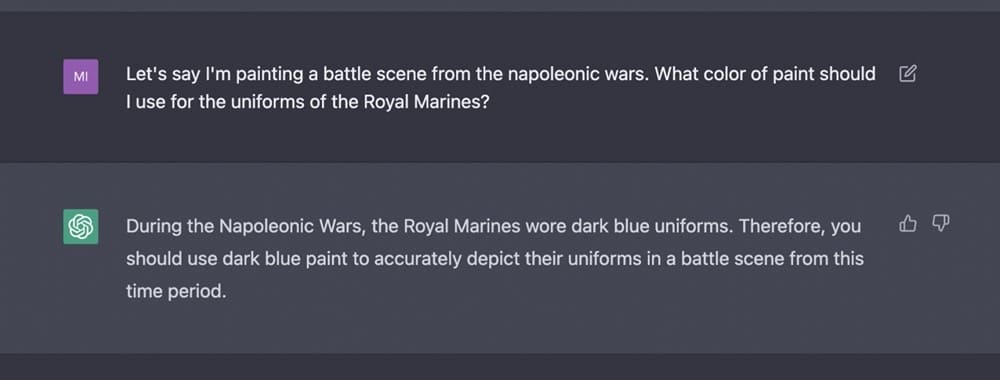when it was wrong about the color of the Royal Marines uniforms during the Napoleonic wars