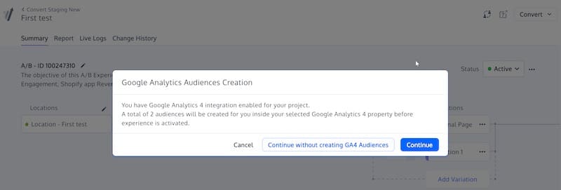Google Analytics Integration Screenshot - 2