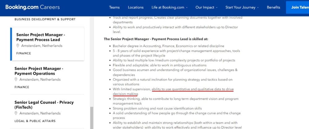 Senior Project Manager at Booking.com 
