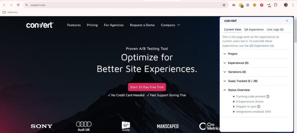 Convert QA overlay widget