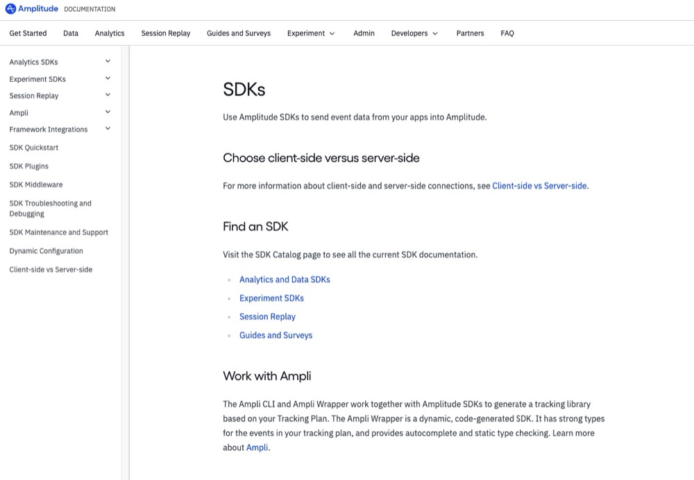 Amplitude SDK documentation