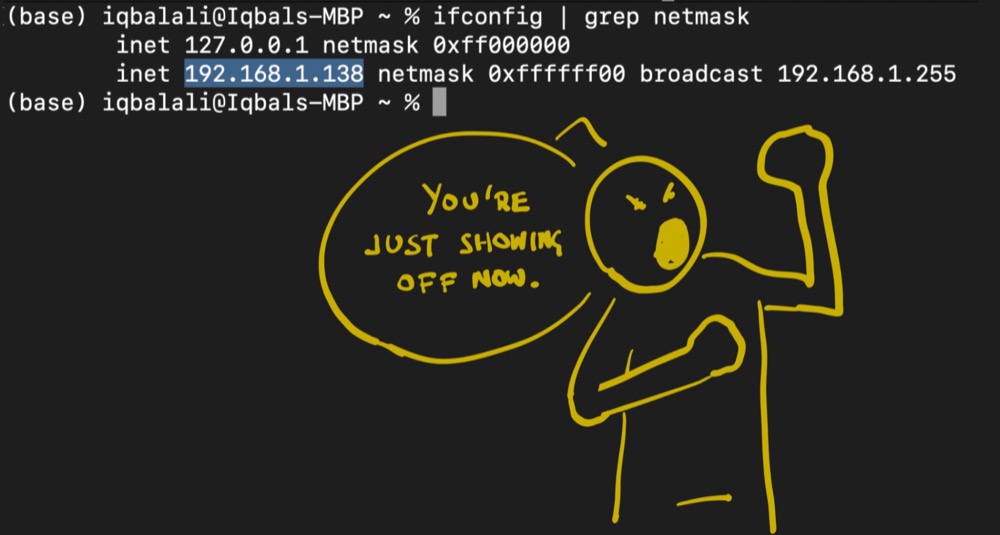 Finding your IP address with ifconfig