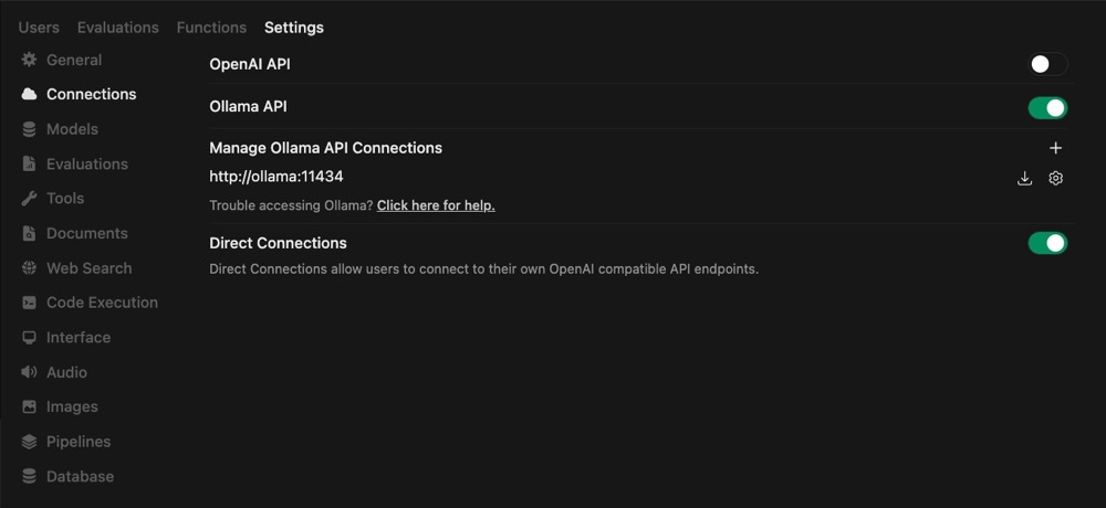 Just in case your server is not found, click the account icon at the bottom left, head on over to Admin Panel → Settings → Connections