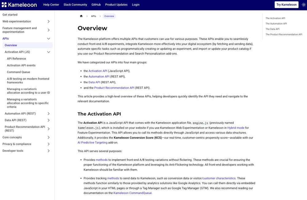 Kameleoon API documentation