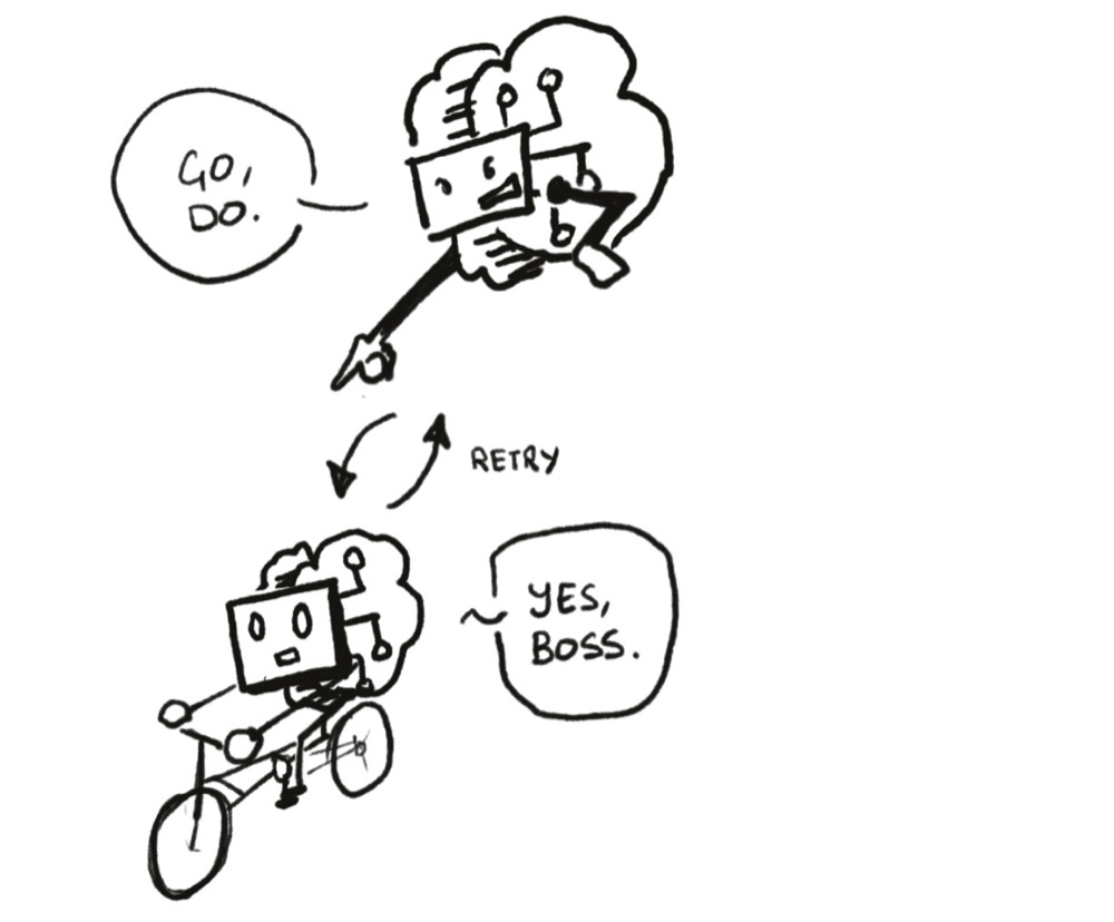Agent tells tools (or another model) to complete task and return the answer to it