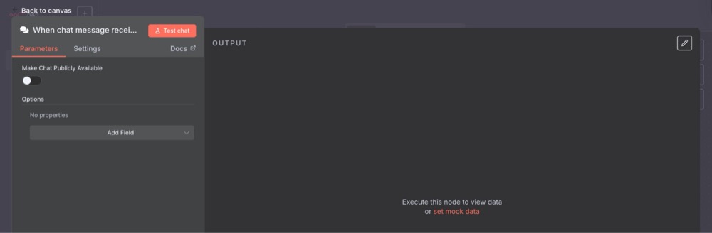 Chat trigger has no input