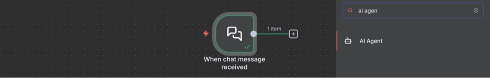Creating an Agent as the subsequent node.