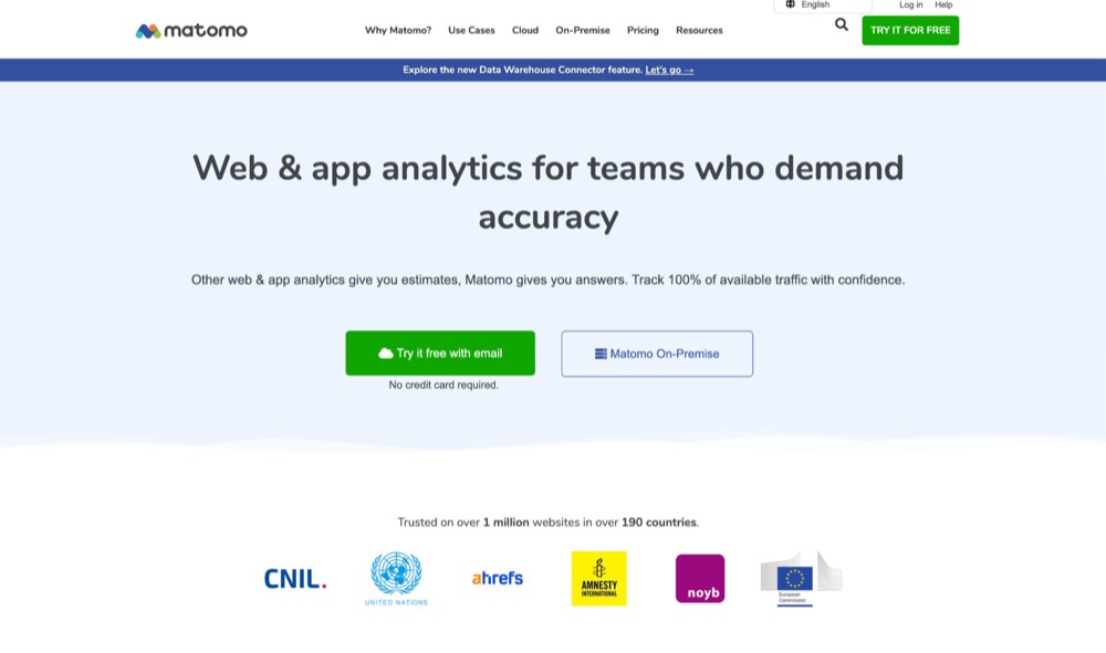 Matomo is an analytics platform emphasising data ownership and privacy compliance.