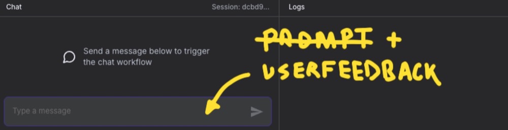 Now enter only the user feedback in the chat. No need for prompt.
