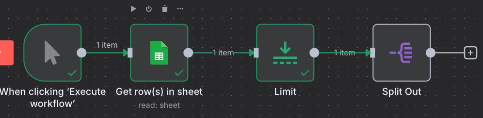 Completed workflow with inserted limit