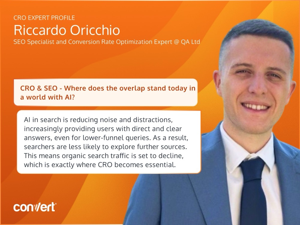 Riccardo Oricchio CRO & SEO Where does the overlap stand today in a world with AI?