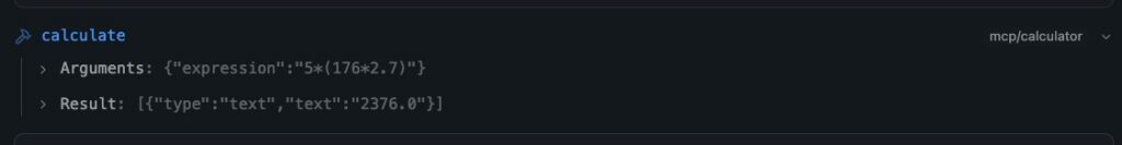 LM Studio showing the calculator usage.