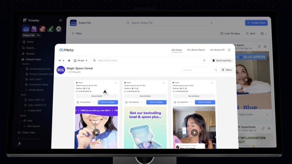 use platforms like Foreplay to see which creatives are trending and what the algorithm is prioritizing