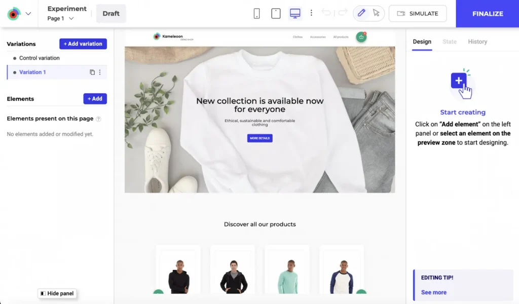 Kameleeon’s Graphic Editor