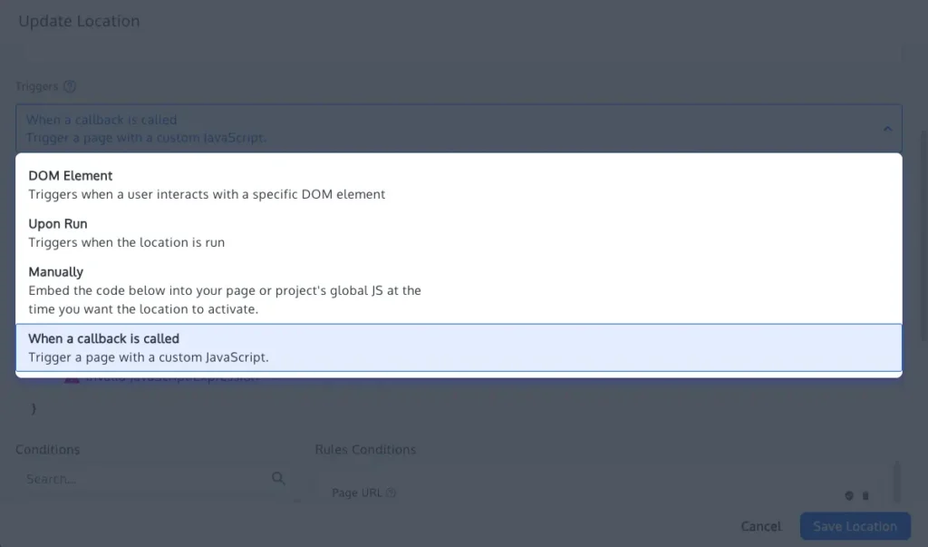 Dynamic triggers with JavaScript in Convert Experiences