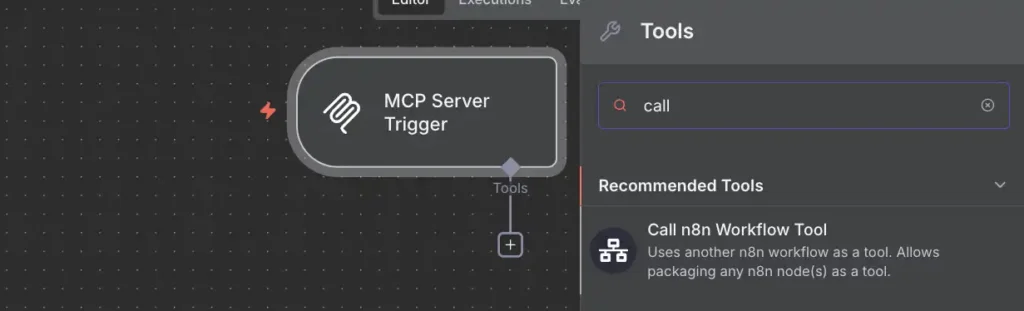 "Call n8n Workflow Tool" sub-node