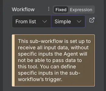 "Call n8n Workflow Tool" sub-node, error