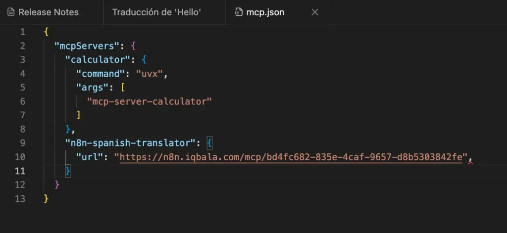 MCP client config in LM Studio