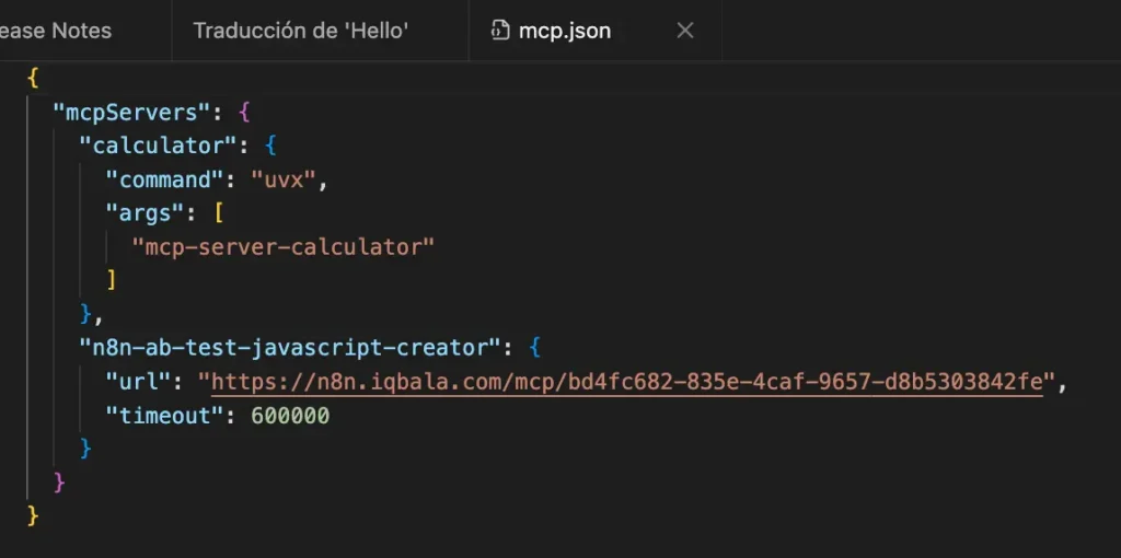 updated the MCP client configuration in LM Studio, increasing the default timeout