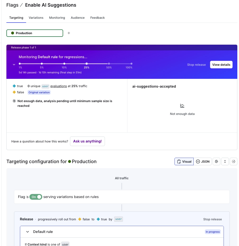 LaunchDarkly feature flag targeting rules