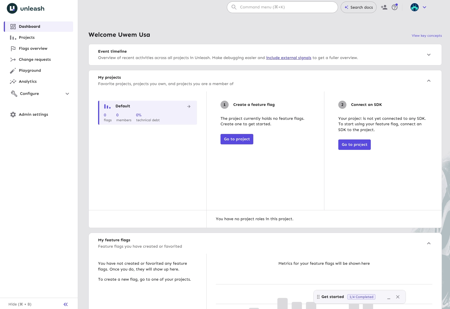 Unleash dashboard screenshot